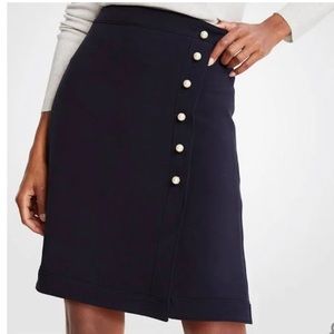 Elegant Black Button-Detail Skirt